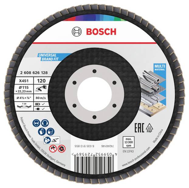 Bosch Accessories 2608626129 Legyezős csiszolókorong Ø 115 mm Szemcsézet=40 1 db