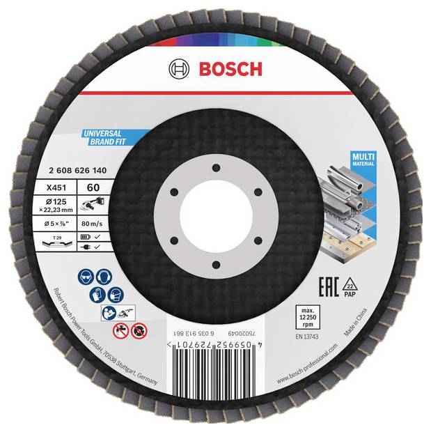 Bosch Accessories 2608626140 Legyezős csiszolókorong Ø 125 mm Szemcsézet=60 1 db