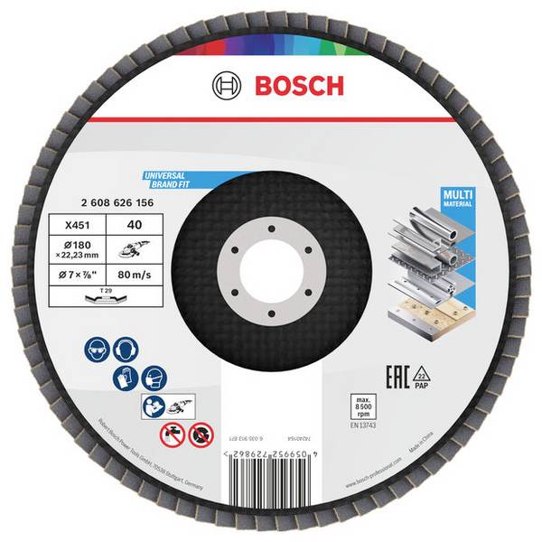 Bosch Accessories 2608626156 Legyezős csiszolókorong Ø 180 mm Szemcsézet=40 1 db
