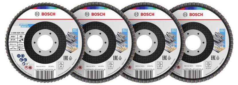 Bosch Accessories 2608626165 Legyezős csiszolókorong Ø 115 mm Szemcsézet=40, 60, 80, 120 1 készlet