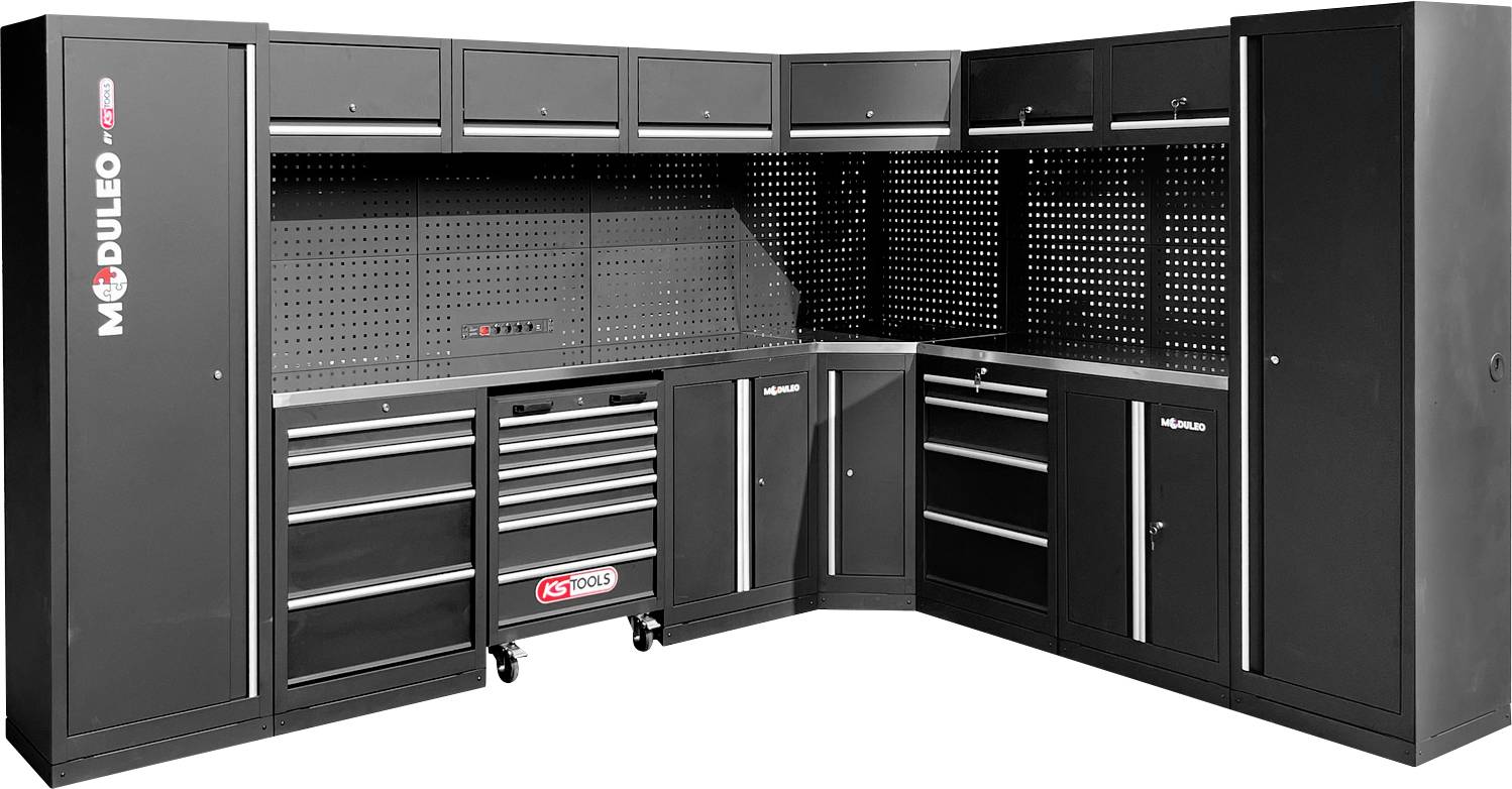 KS Tools 866.6225 Műhely szekrényrendszer (Sz x Ma x Mé) 3400 x 1890 x 500 mm Fekete/szürke
