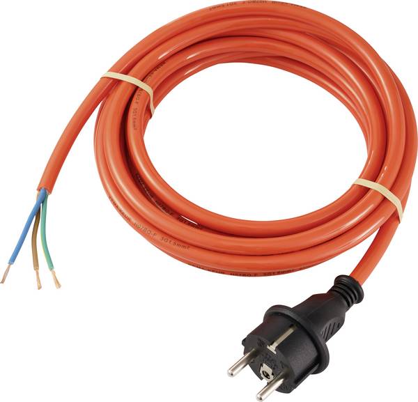 Sygonix SY-6978286 Csatlakozókábel Áram  Narancs 5.00 m