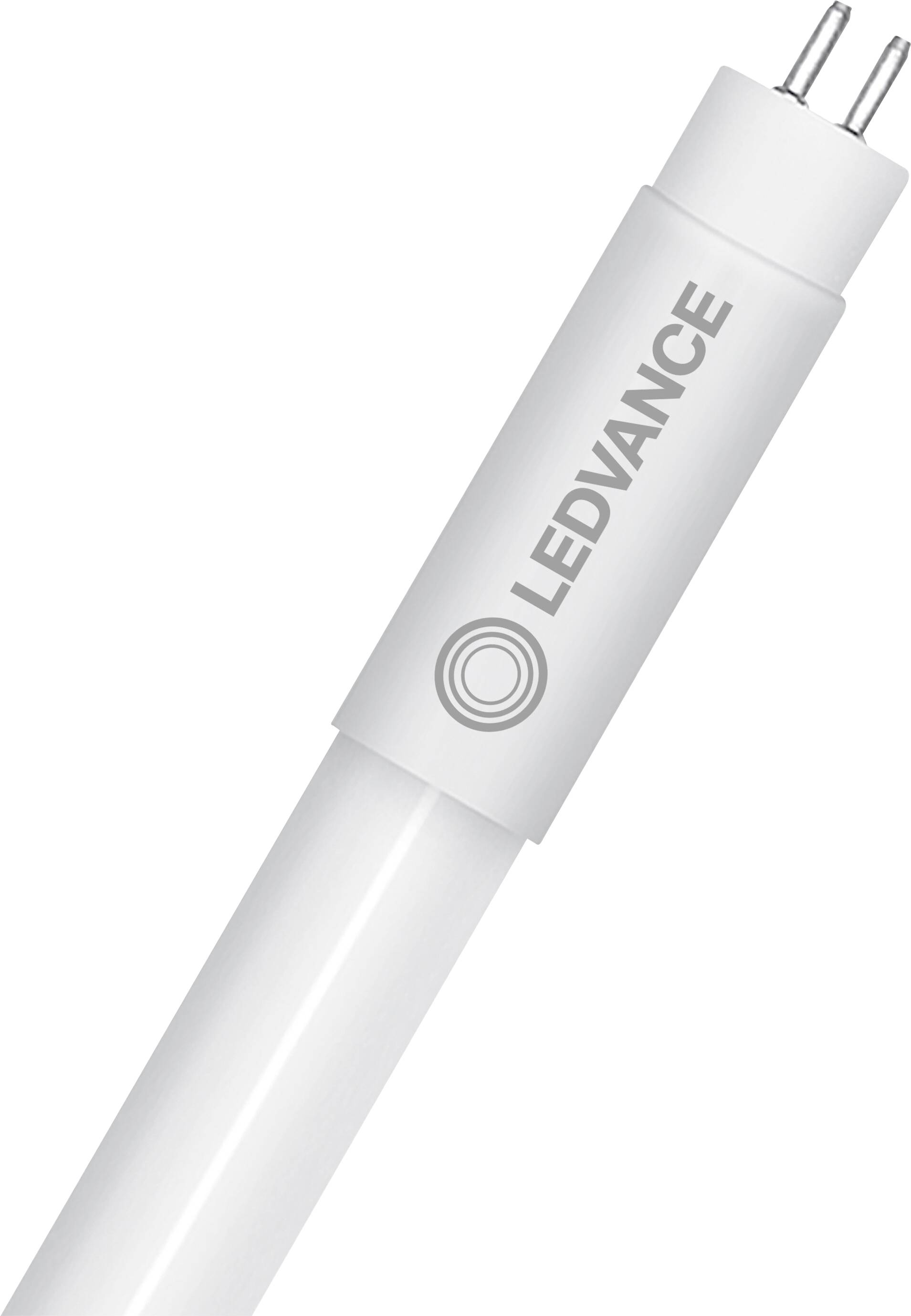 Az 'LEDVANCE' márkájú LED fénycső, amelynek egyik végén a foglalatba csatlakoztatáshoz szükséges érintkezők láthatók.