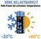 '12V Alkáli A23 Elem' hó- és napsugár szimbólumok mellett, a 'Magas terhelhetőség' szöveggel és a '-20°C-tól +60°C-ig' terjedő hőmérséklettartománnyal.