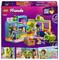 Lego Friends szupermarket szett két figurával, pénztárpulttal, gyümölcskiállítással, bevásárlókocsival és egy kutyával.
