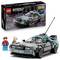 A 'Lego Speed Champions' szett egy részletes 'Vissza a jövőbe' DeLorean modellt tartalmaz Doc és Marty minifigurákkal, 9 éves kor feletti gyermekeknek ajánlva.