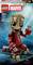 'Lego Marvel Rablók Ugróruhás Groot, 76341-es szett, 604 darabos, 10 éves kortól ajánlott, Grootot piros ugróruhában és kiállító talapzattal mutatja be.'