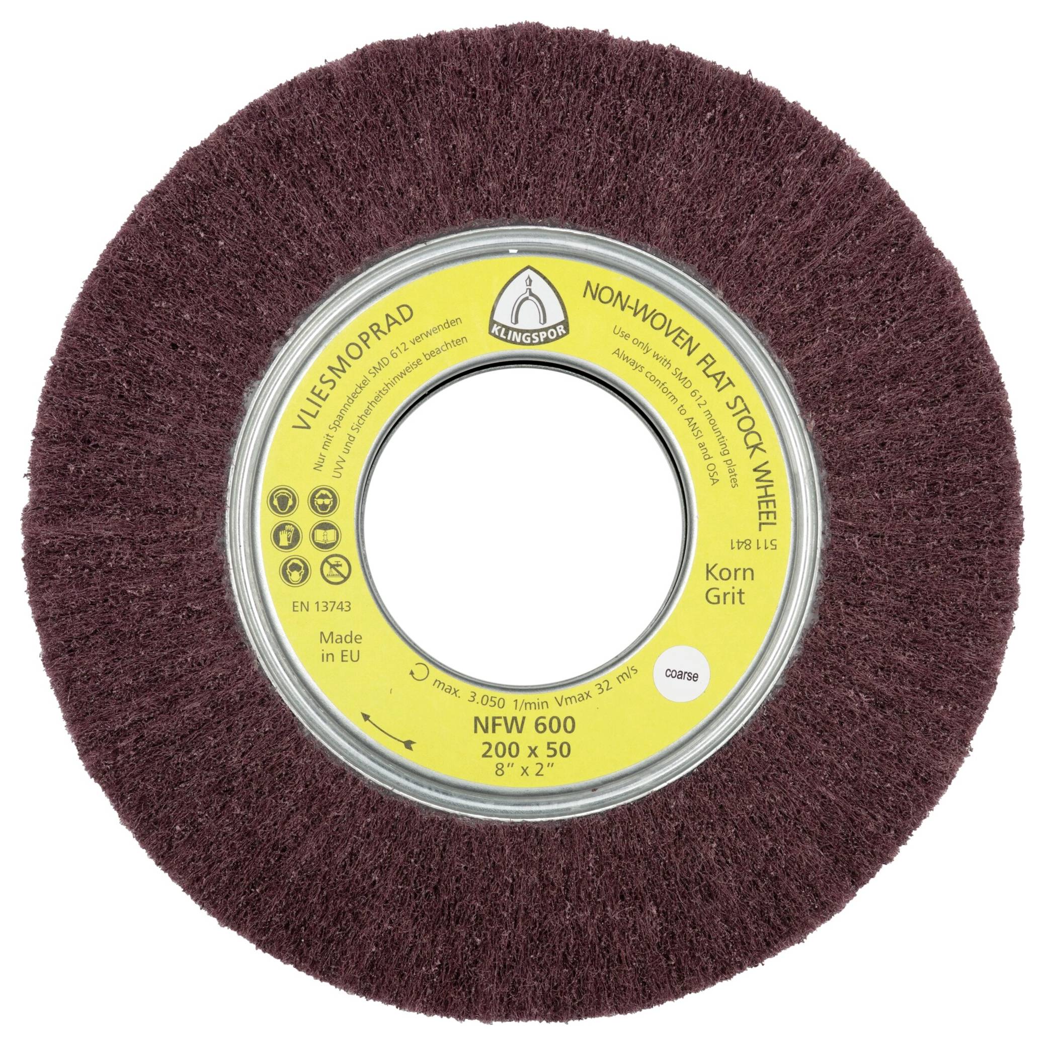 Klingspor 258900 NFW 600 gyapjú kerekek, 165 x 50 x 43,1 mm, nagyon finom korund 165 mm 3 db