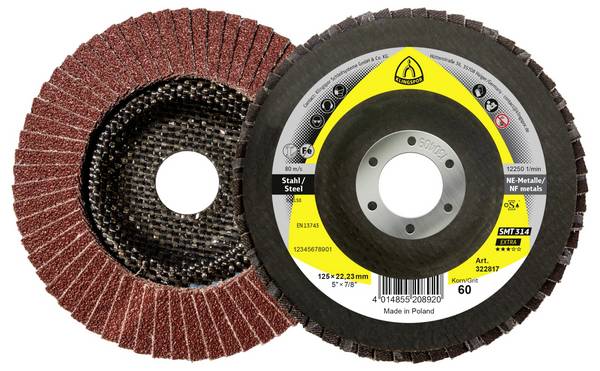 Klingspor 322817 SMT 314 csiszolólap, 125 x 22,23 mm, 60-as szemcseméretű, domború Ø 125 mm    10 db