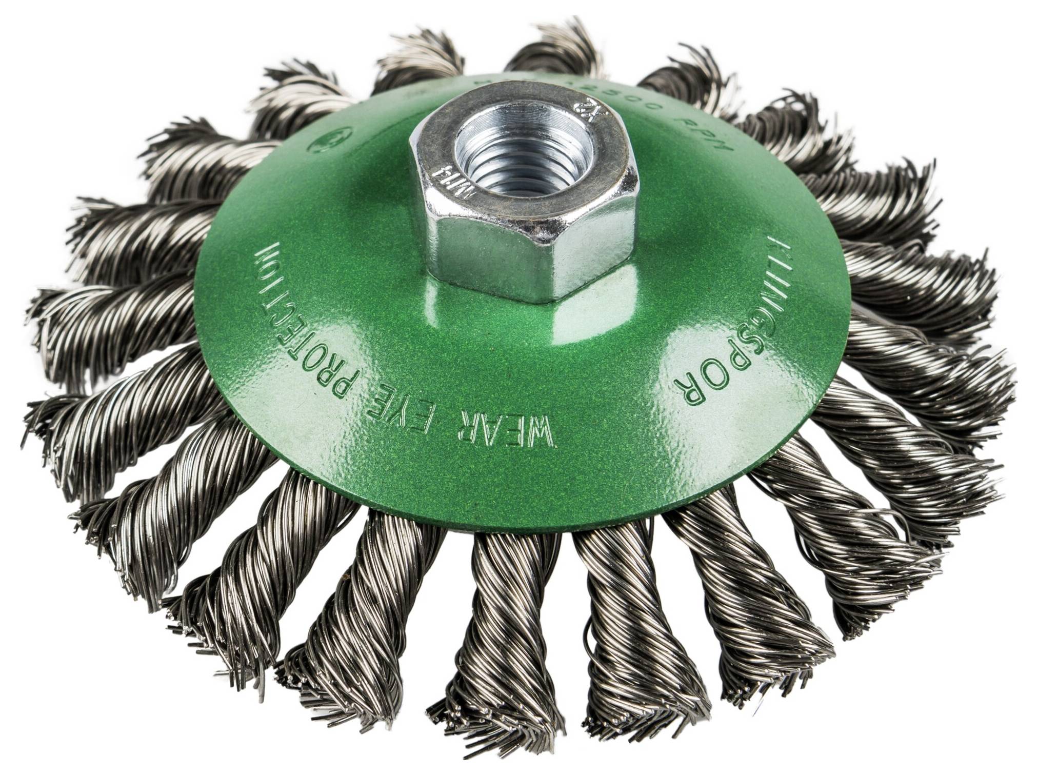 Klingspor BK 600 Z fonott kúpos kefe, 1 soros, 100 mm-es menettel, M 14 0,5 rozsdamentes acél BK 600 Z 358329 1 db
