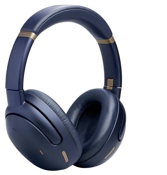 Fekete JBL fejhallgató, nyakpántos kivitelben, elegáns dizájnnal és párnázott fülpárnákkal.