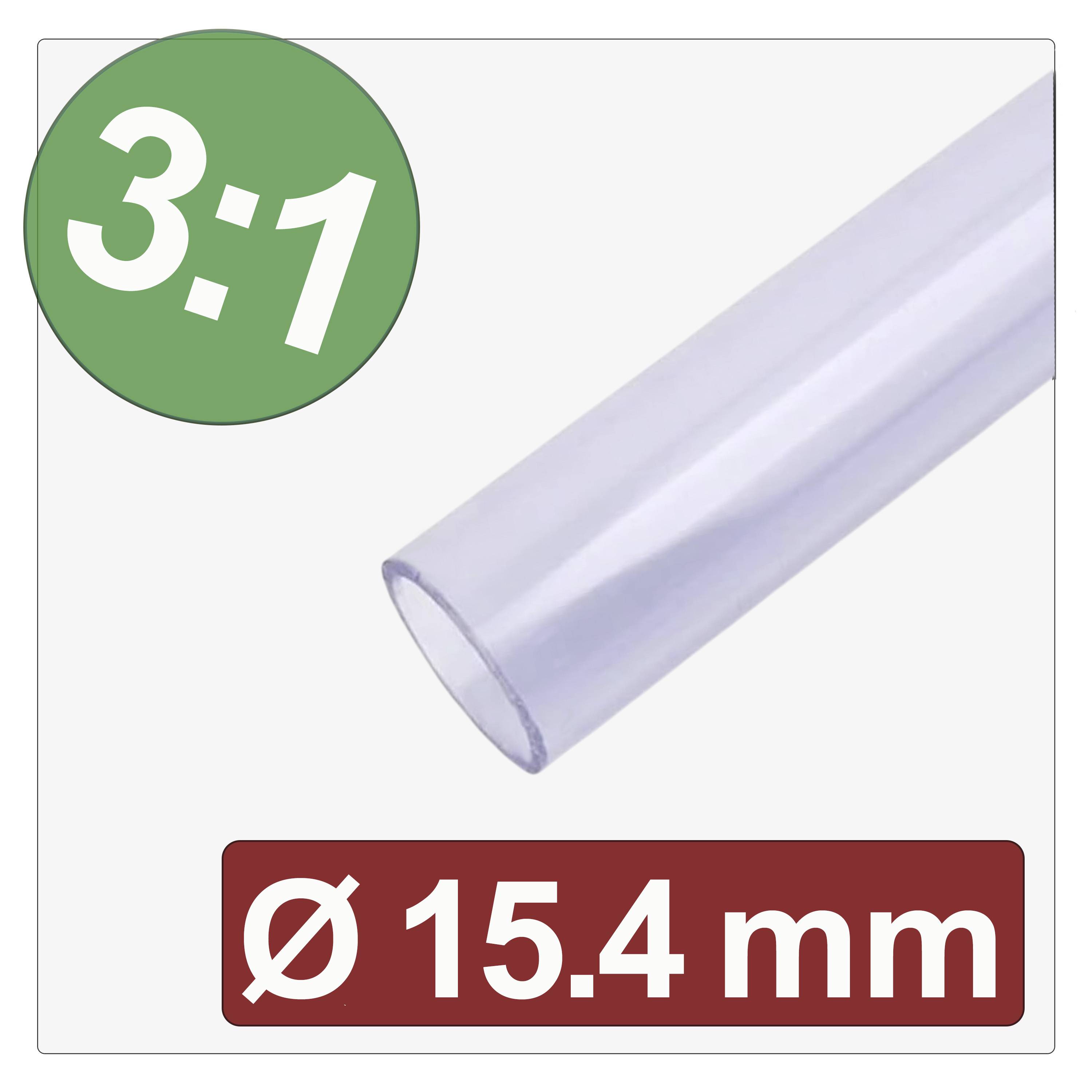 Quadrios 25CA646 Zsugorcső ragasztóval Átlátszó 15.4 mm 5.1 mm Zsugorodási arány:3:1 méteráru