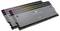 Két Corsair Dominator Platinum DDR5 RAM memóriamodul jellegzetes formatervezéssel rendelkezik, amelynek tetején RGB világítósávok találhatók, hangsúlyozva a kimagasló teljesítményt.