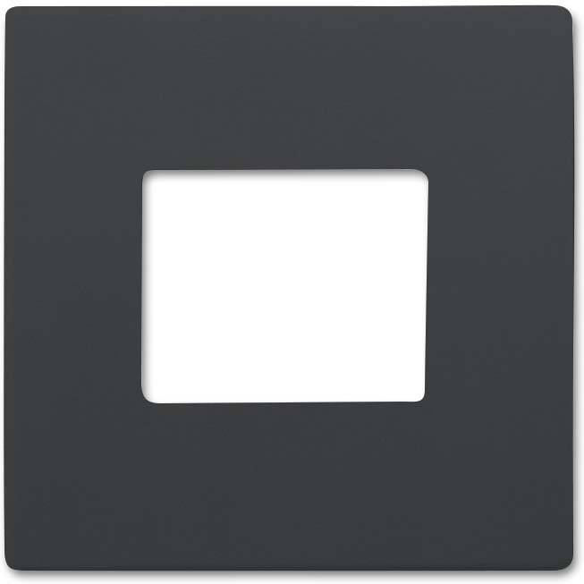 Egy fekete négyzet alakú keret középen négyzet alakú kivágással, minimalista és modern megjelenésű.