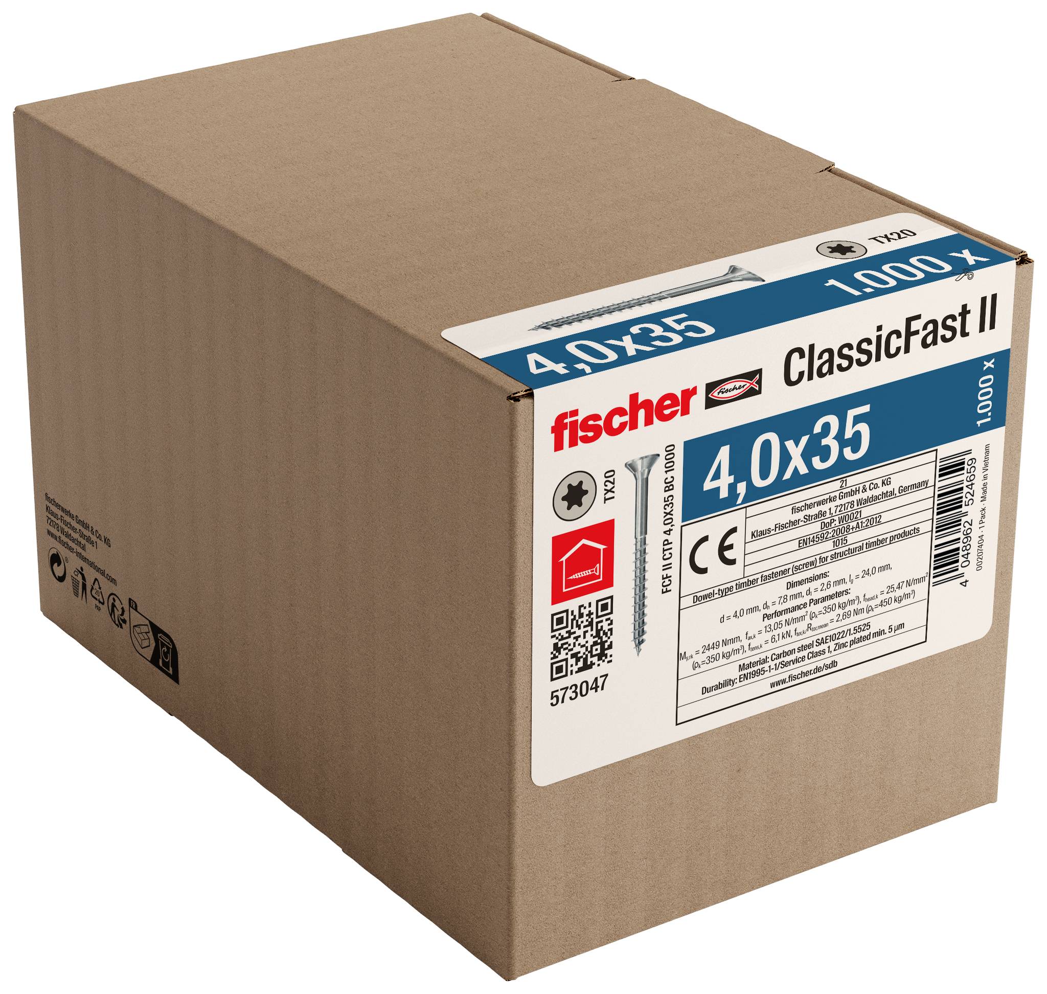 Fischer 573047 Szorítólemezes csavarok 35 mm TX 1000 db