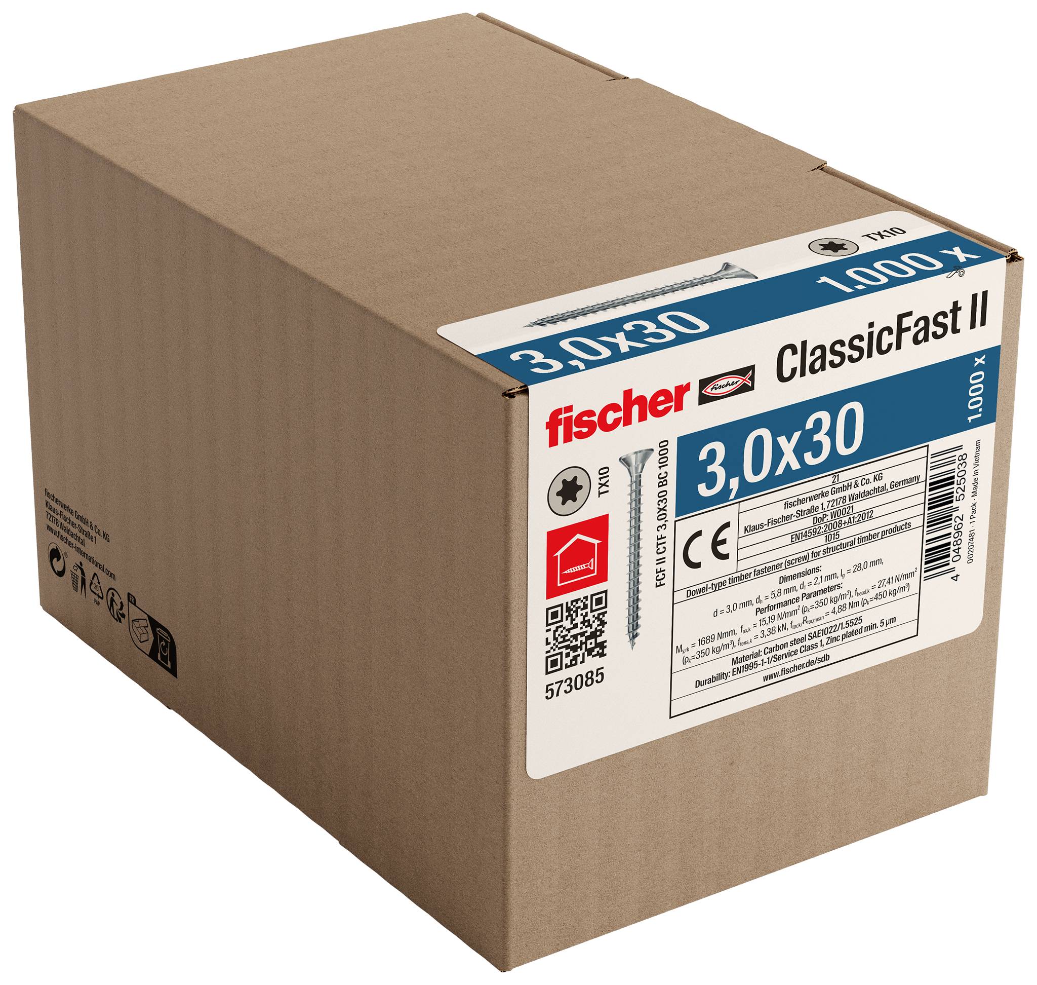 Fischer 573085 Szorítólemezes csavarok 30 mm TX 1000 db