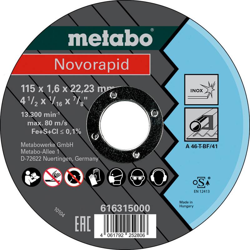 Metabo 616315000 Vágótárcsa 115 mm 25 db Lemez