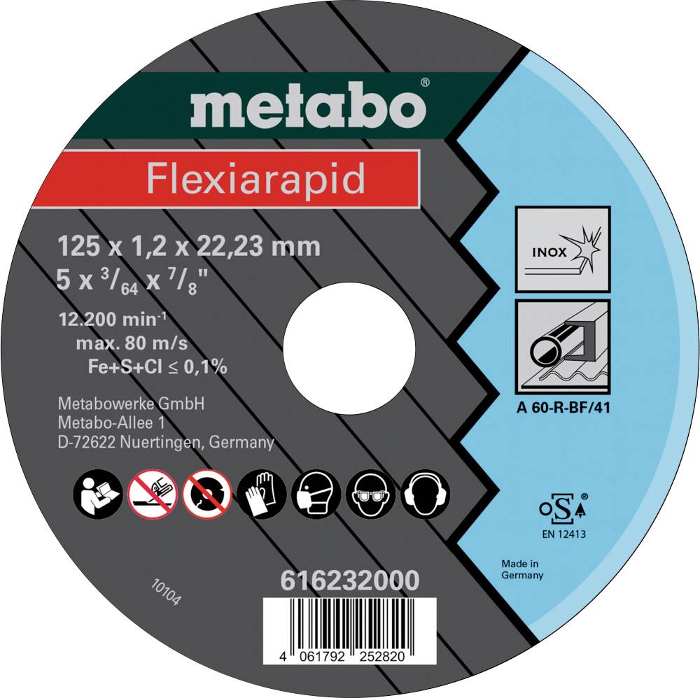 Metabo 616232000 Vágótárcsa 125 mm 25 db Nemesacél, rozsdamentes