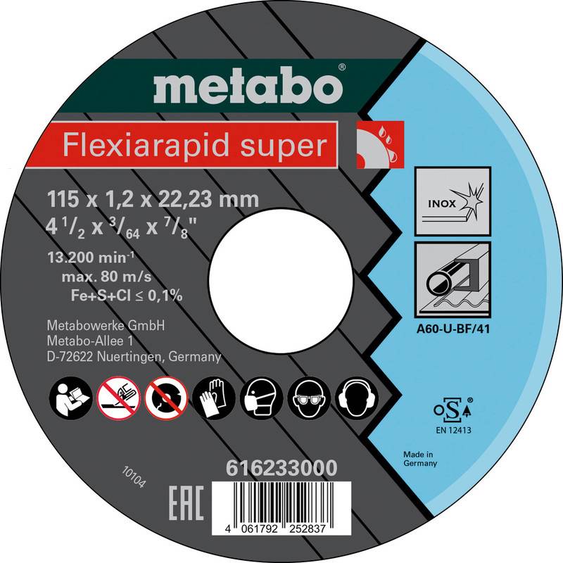 Metabo 616233000 Vágótárcsa 115 mm 25 db Nemesacél, rozsdamentes
