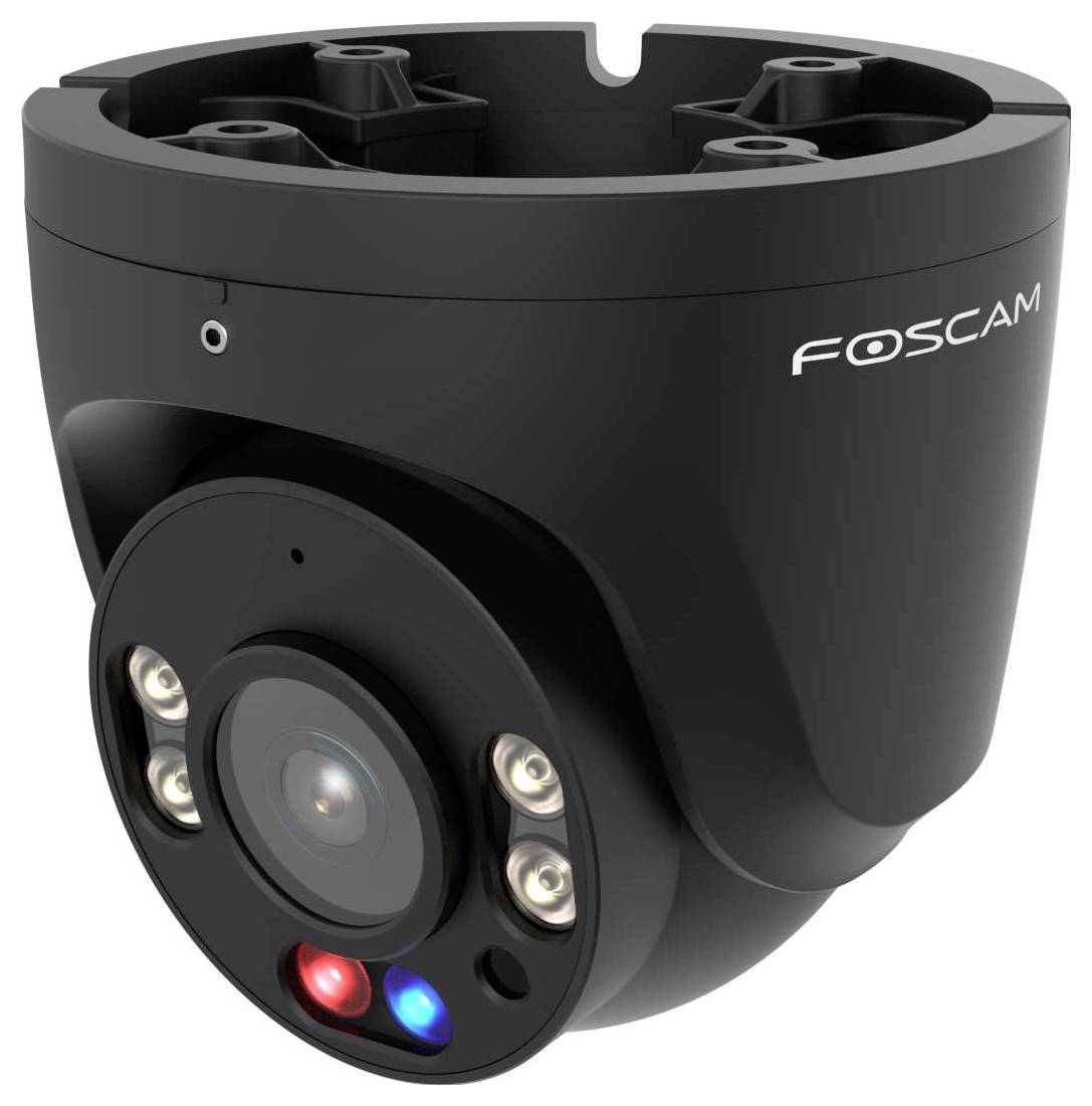 Egy fekete Foscam biztonsági kamera több LED-del és objektívvel, megfigyelési célra tervezve.