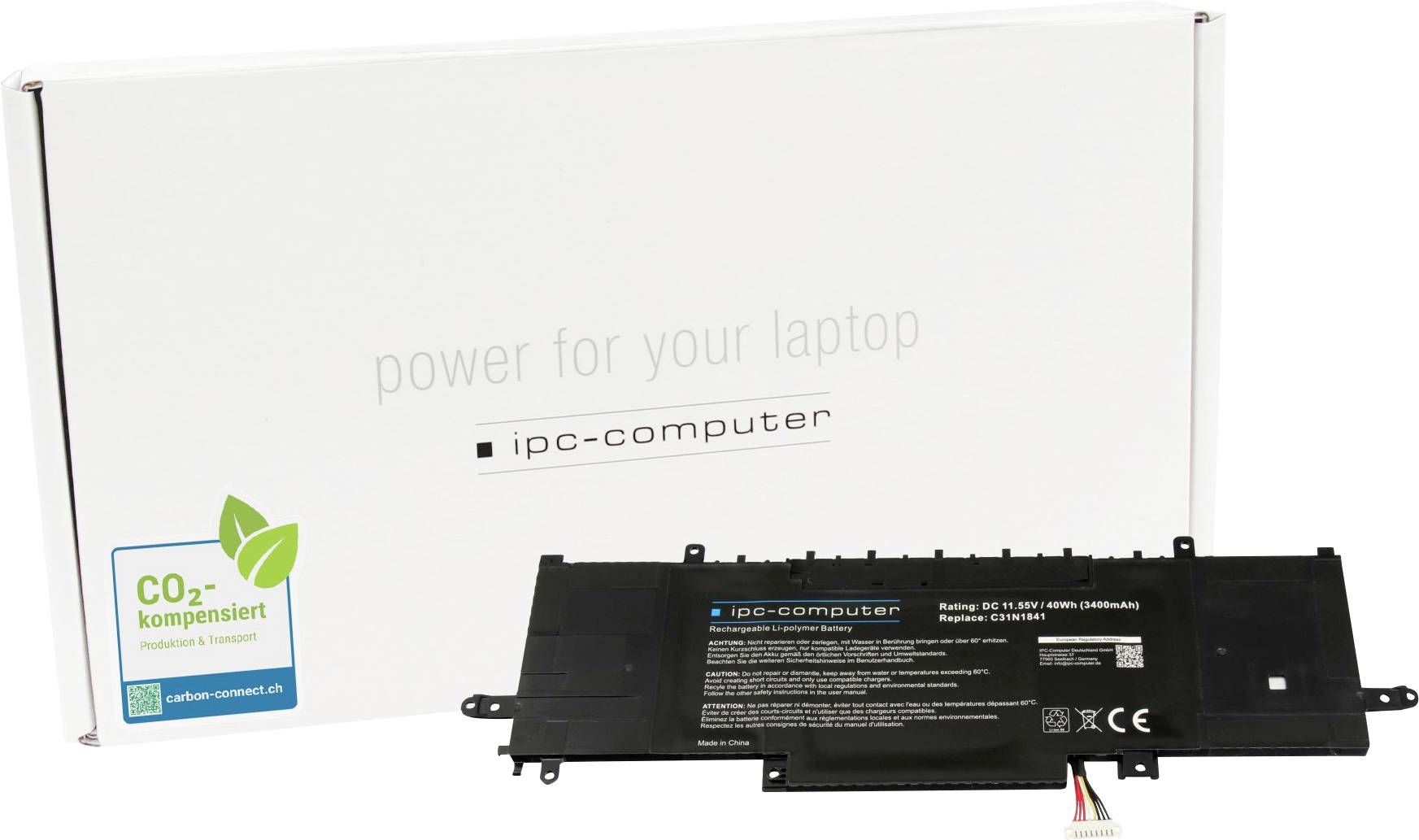 ipc-computer Notebook akku Akku C31N1841 REPLACE 11.55 V 3400 mAh IPC-Computer