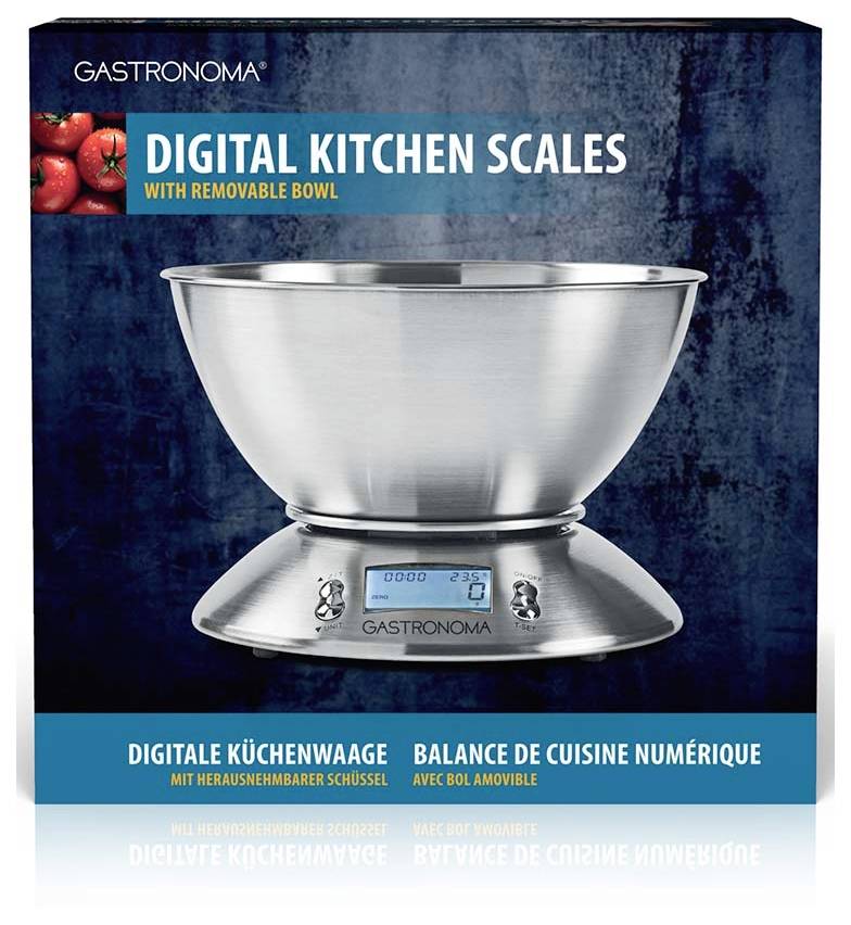 Digitális konyhai mérleg levehető tállal<br><br>A csomag tartalmaz egy rozsdamentes acél tálat egy digitális mérleglappal, LCD kijelzővel.
