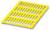 Sárga műanyag kábeltálca több sorban elrendezett nyílásokkal, amely az elektromos telepítésekben a kábelek rendszerezésére és támogatására szolgál.