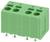 Zöld 4-tüskés sorkapocsblokk számozott helyekkel (1-től 4-ig) elektromos csatlakoztatáshoz.