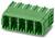 Zöld műanyag síncsatlakozó, amelyet elektromos és elektronikus alkalmazásokban használnak, több tüskefoglalat nyílásokkal a vezeték-csatlakoztatásokhoz.