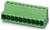 Zöld csatlakozóblokk nyolc csavarmenetes csatlakozóval, elektromos vezetékek csatlakoztatásához használatos.