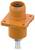Narancssárga elektromos csatlakozó menetes fém alappal a biztos felszereléshez, nagy teljesítményű elektromos alkalmazásokra tervezve.