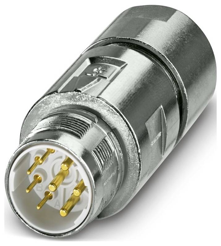Fém hengeres elektromos csatlakozó többszörös arany érintkező csapokkal, ipari felhasználásra tervezve.
