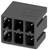 Sötétszürke hatpólusú csatlakozóházi modul, ipari gépek csatlakoztatásához tervezve. A tetejében termékinformációkat tartalmazó címkét tartalmaz.