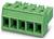 Egy zöld csatlakozó blokk öt csatlakozási ponttal, amelyet elektromos alkalmazások vezetékzésében használnak.