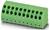 Zöld elektromos sorkapocs csatlakozó, több csavaros kapocssal elrendezve két sorban, biztonságos vezeték-csatlakoztatáshoz használt.