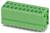 Zöld terminálblokk több csatlakozóhellyel, amelyet elektromos kapcsolatok létesítésére használnak az áramkörökben.