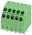 Zöld terminálblokk csatlakozó több tüskefoglalatos kialakítással, amely elektromos kapcsolatok létesítésére szolgál a nyomtatott áramköri lapokon.