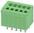 Zöld ötödik-pines elektromos csatlakoztató blokk címkézett csatlakozósarukkal, elektronikus komponensek összekapcsolásához használt.