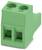 Zöld kétállású csatlókapocs, amelynek tetején két kör alakú vezetékbelépési pontja van és lépcsőzetes kialakítása, az elektromos csatlakozásokhoz használt.