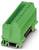 Zöld terminálblokk több csatlakozási ponttal, amelyet az elektromos rendszerekben biztonságos vezetékcsatlakozásokhoz használnak.
