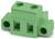 Zöld műanyag elektromos csatlakozóblokk kettős portokkal és csavarcsatlakozásokkal. Elektromos vezetékek rögzítésére és csatlakoztatására használatos.