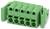 Egy zöld műanyag kapocslécből készült csatlakozó 12 számozott kivezetéssel a vezetékek csatlakoztatásához, jellemzően elektromos telepítésekben használatos.