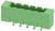 Zöld, téglalap alakú műanyag csatlakozó öt fém csappal, amelyet általában elektronikus áramköri kapcsolatokhoz használnak.