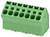 Zöld moduláris csatlakozóblokk több nyílással, amelyet ipari alkalmazásokban használnak elektromos vezetékek és csatlakozások céljára.