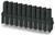 Egy fekete elektronikus csatlakozó kilenc tűvel, egy sorban elrendezve, amelyet az elektromos csatlakozások céljára használnak a különböző elektronikus eszközökben.