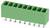 Zöld, kétsor elrendezésű elektromos csatlakozó több érintkező ponttal, amely az elektronikus eszközökben a vezetékek csatlakoztatására szolgál.