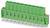 Zöld elektromos síncsatlakozó többszörös fém tüskékkel a vezetékek csatlakoztatásához, elektronikus áramkörökben biztos csatlakozásokhoz használt.