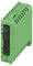 Zöld ipari modul szellőzési nyílásokkal és két fekete gombbal az oldalán, amelyek '1' és '2FX' felirattal rendelkeznek, vezérlőrendszerekhez használható.