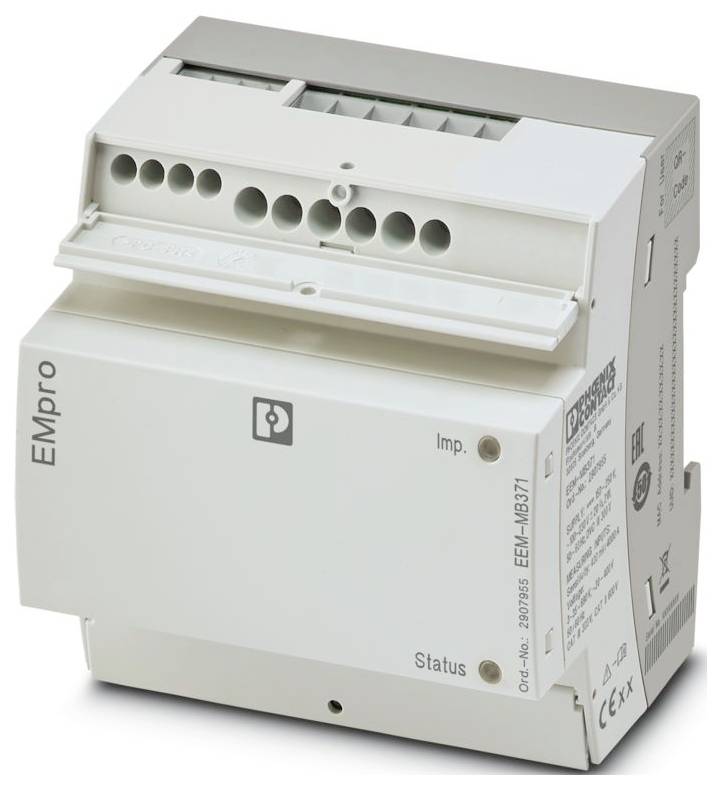 Elektromos energiamérő készülék többszörös portokkal; az "EMPro" felirattal jelölve, amely az elektromosságfogyasztás monitorozásához használatos.