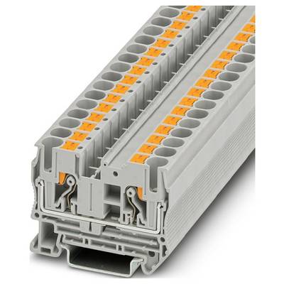 Egy sárga termináblokk közeli nézete, amely elektromos telepítésekben használatos, több csatlakozási pontot mutat a vezetékek számára.